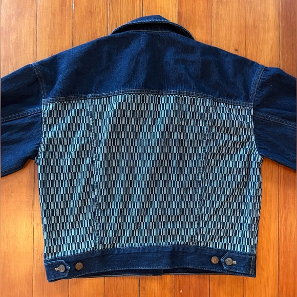 NWT Madewell Striped Denim Cropped Jacket in Genova Wash - Medium - Picture 9 of 12